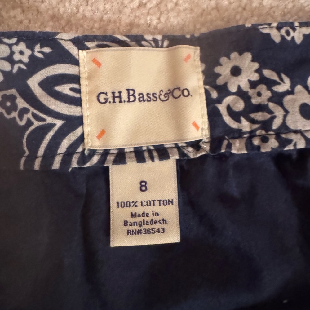 G.H. Bass & Co. Navy and White A-Line Skirt - Picture 5 of 7